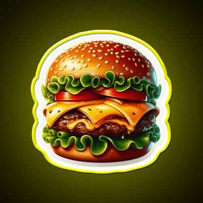 Juicy Double Cheeseburger Fast Food Led Neon Sign For Burger Place Rgb Color - Shineneon