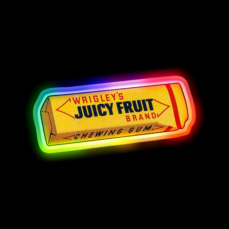 Juicy Fruit Snack Food Led Neon Sign Rgb Color - LED neon sign close-up detail