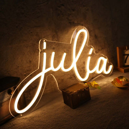 Julia Yellow Led Neon Sign Wall Art - Shineneon