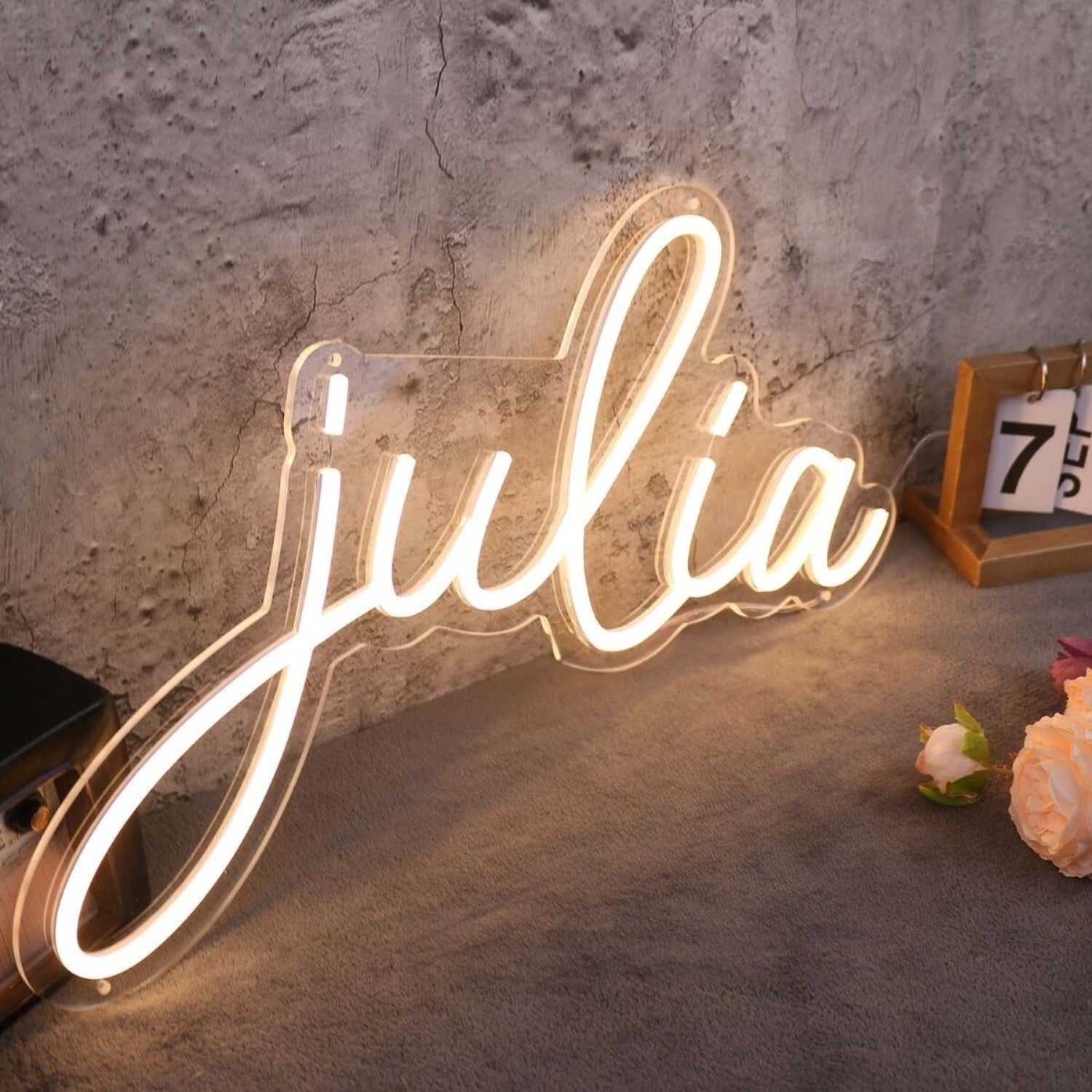 Julia Yellow Led Neon Sign Wall Art - Shineneon