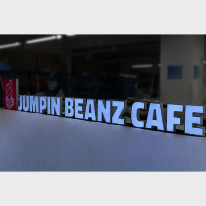 Jumpin Beanz Cafe 3D Frontlit Channel Letters Led Light Sign