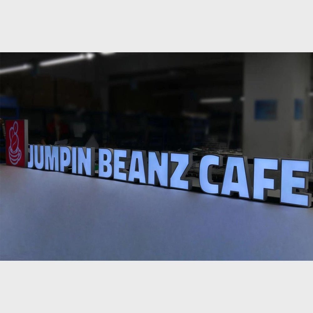 Jumpin Beanz Cafe 3D Frontlit Channel Letters Led Light Sign - Shineneon