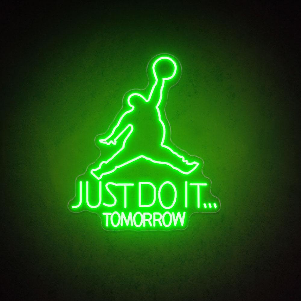 Jumping Dunk Just Do It Tomorrow White Led Neon Sign For Gym Sports Studio | Shineneon