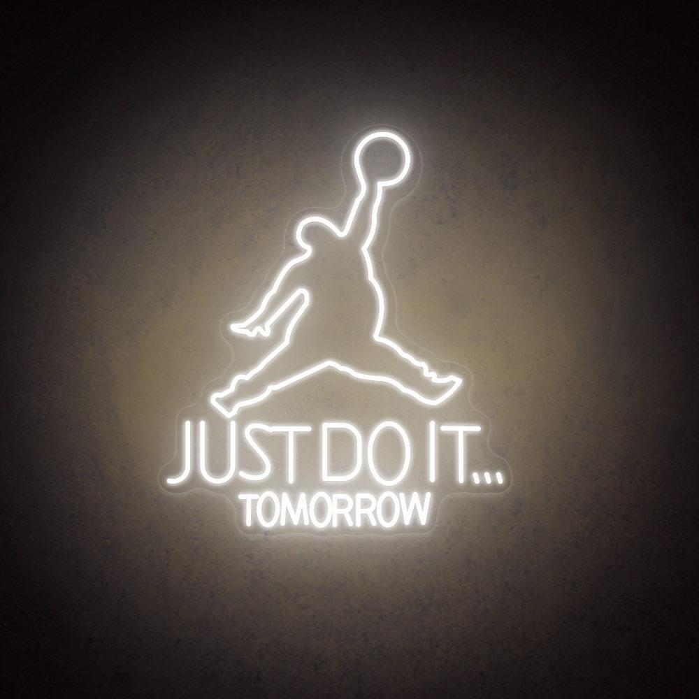 Jumping Dunk Just Do It Tomorrow White Led Neon Sign For Gym Sports Studio | Shineneon