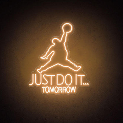 Jumping Dunk Just Do It Tomorrow White Led Neon Sign For Gym Sports Studio | Shineneon