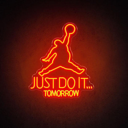 Jumping Dunk Just Do It Tomorrow White Led Neon Sign For Gym Sports Studio | Shineneon