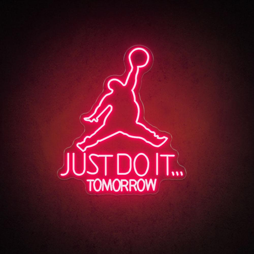 Jumping Dunk Just Do It Tomorrow White Led Neon Sign For Gym Sports Studio | Shineneon