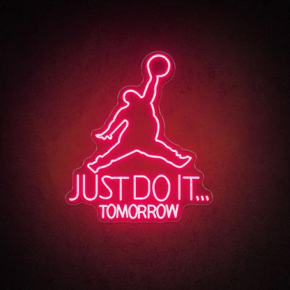 Jumping Dunk Just Do It Tomorrow White Led Neon Sign For Gym Sports Studio | Shineneon