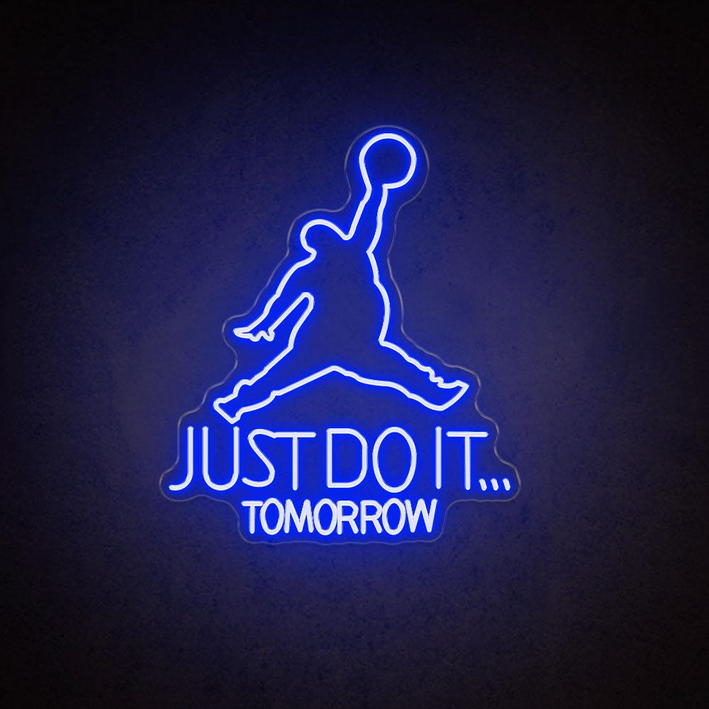 Jumping Dunk Just Do It Tomorrow White Led Neon Sign For Gym Sports Studio | Shineneon