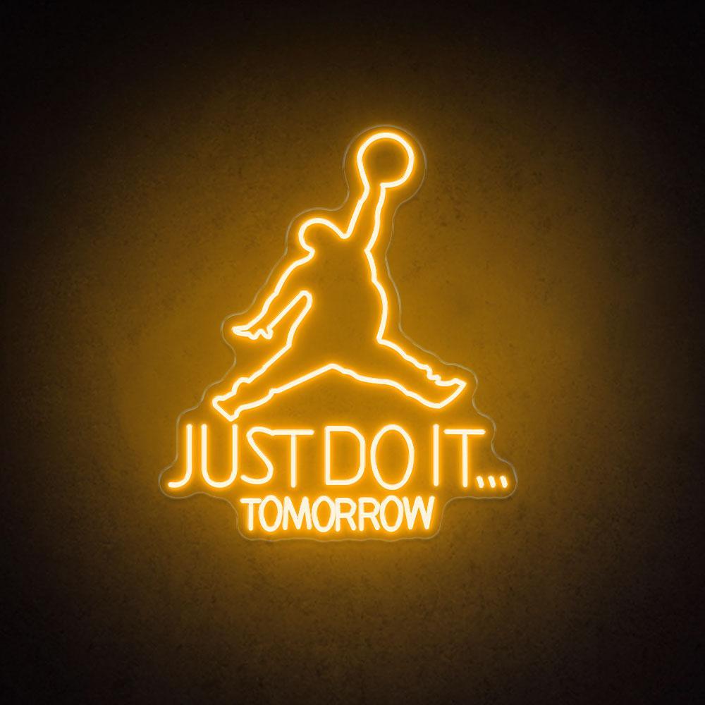 Jumping Dunk Just Do It Tomorrow White Led Neon Sign For Gym Sports Studio | Shineneon