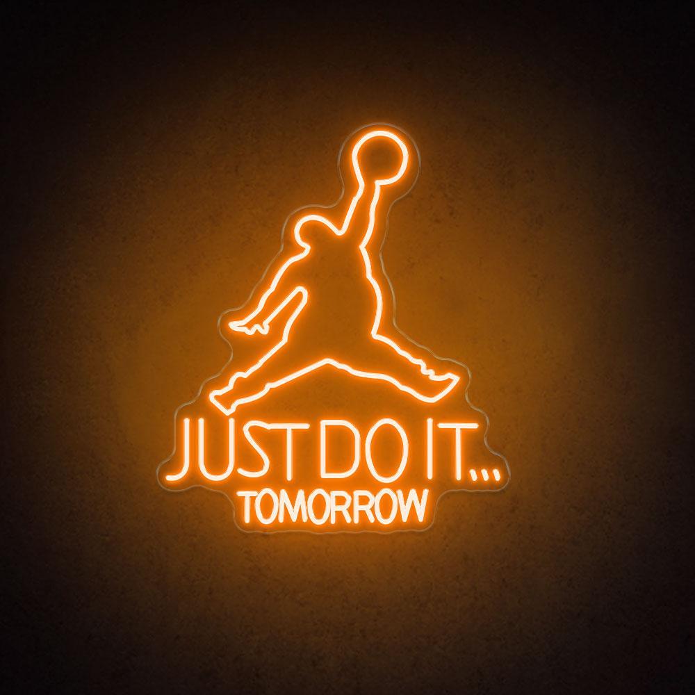 Jumping Dunk Just Do It Tomorrow White Led Neon Sign For Gym Sports Studio | Shineneon