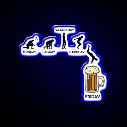Jumping Into The Beer Friday Evolution Shirt Man Cave Bar Led Neon Sign Rgb Color