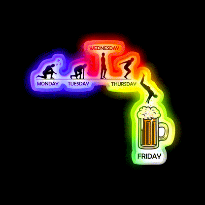 Jumping Into The Beer Friday Evolution Shirt Man Cave Bar Led Neon Sign Rgb Color