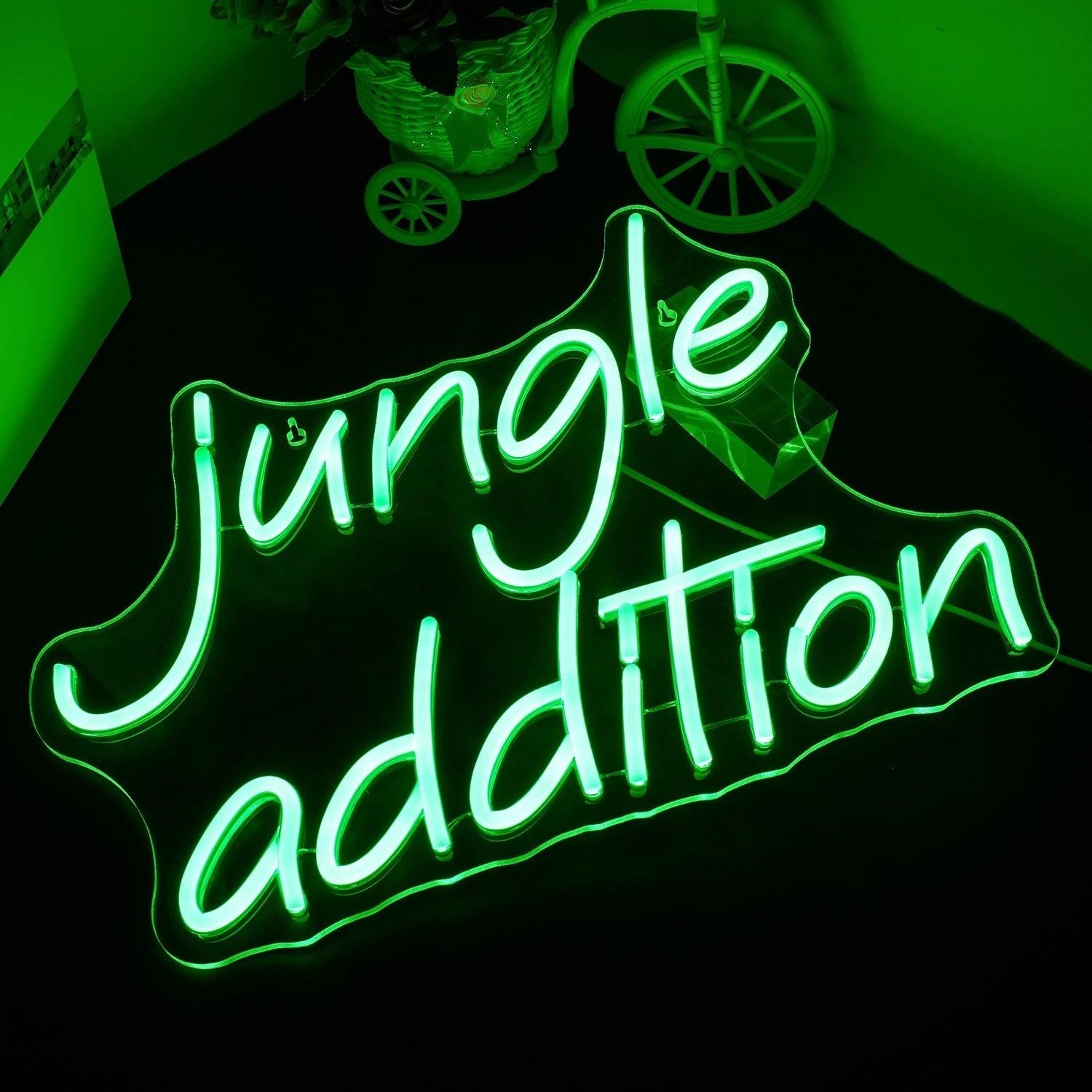 Jungle Addition Green Led Neon Sign Indoor Jungle Theme Decor - Shineneon