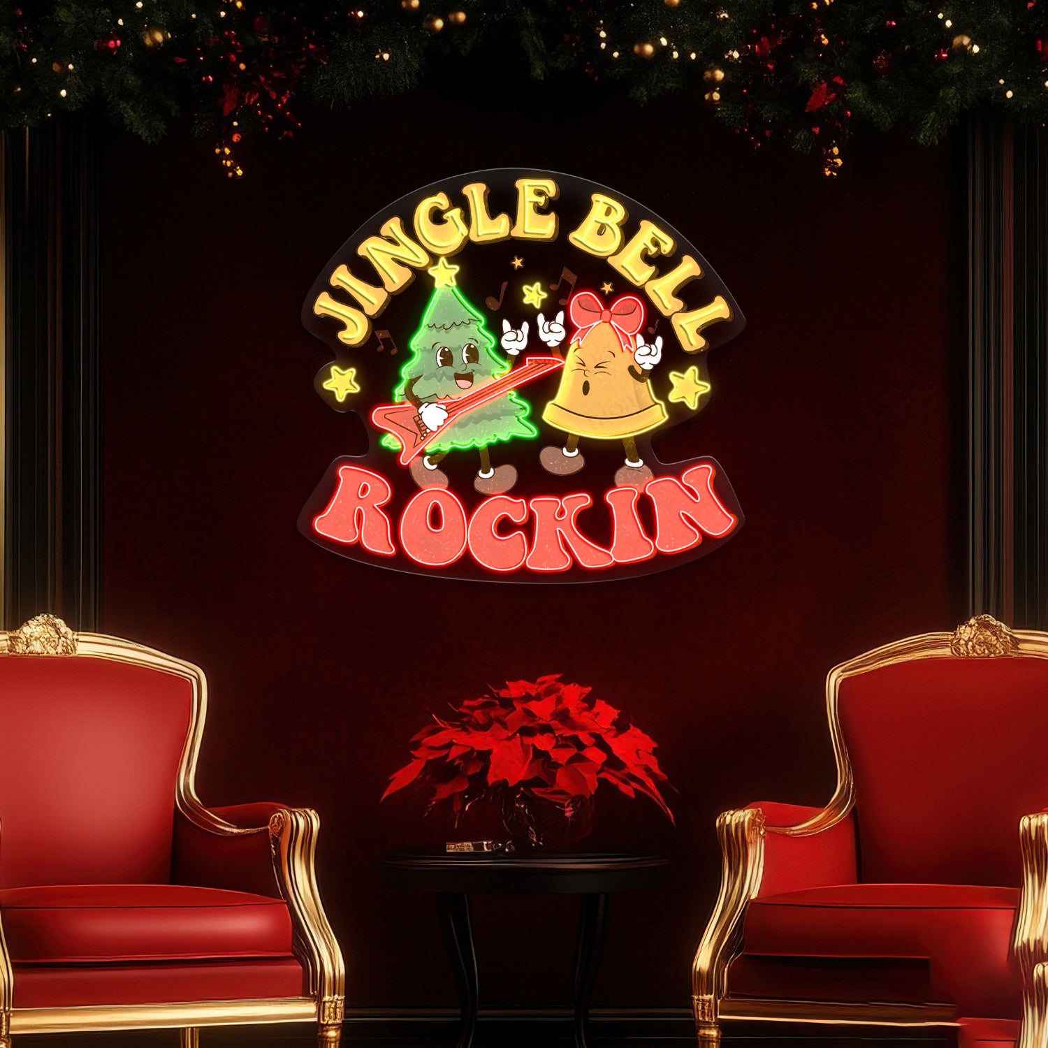Jungle Bell Rockin Xmas Acrylic Led Sign | Shineneon