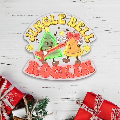 Jungle Bell Rockin Xmas Acrylic Led Sign | Shineneon