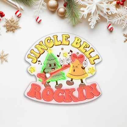 Jungle Bell Rockin Xmas Acrylic Led Sign | Shineneon