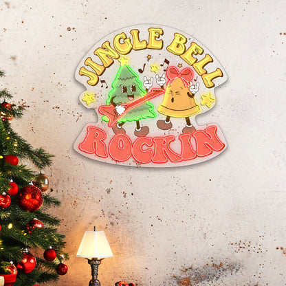 Jungle Bell Rockin Xmas Acrylic Led Sign | Shineneon