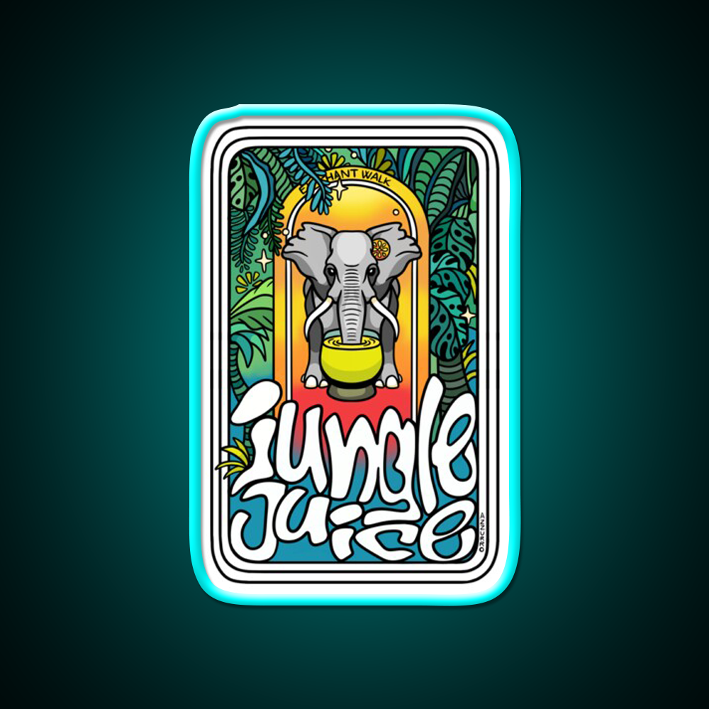 Jungle Juice Cocktail Bar Decor Led Neon Sign Rgb Color - Size and dimension reference