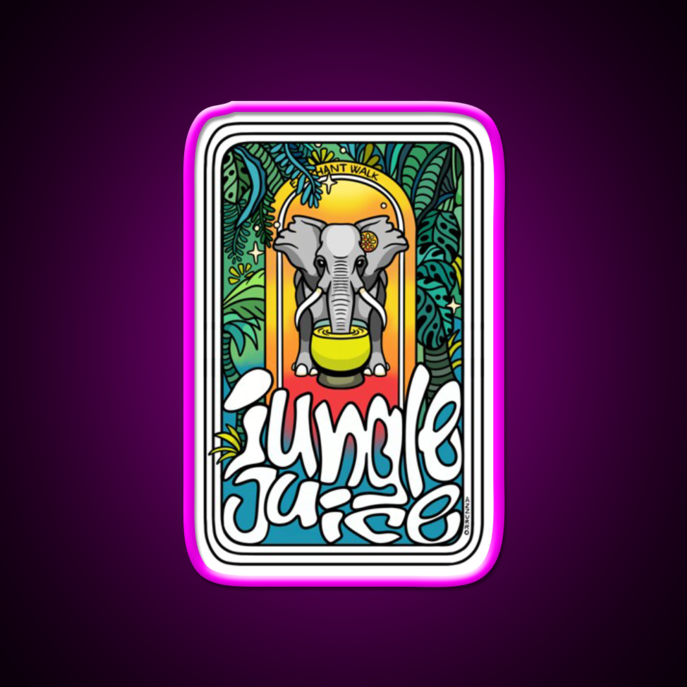Jungle Juice Cocktail Bar Decor Led Neon Sign Rgb Color - Neon sign mounted on wall in room