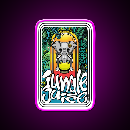 Jungle Juice Cocktail Bar Decor Led Neon Sign Rgb Color - Neon sign mounted on wall in room