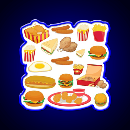 Junk Food Burger Fast Food Led Neon Sign For Burger Place Rgb Color - Shineneon