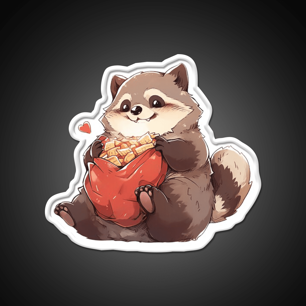 Junk Food Joy Raccoon Snack Food Led Neon Sign Rgb Color - Shineneon