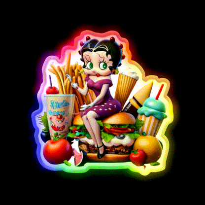 Junk Food Snack Food Led Neon Sign Rgb Color - LED neon sign close-up detail
