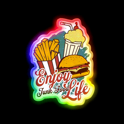 Junk Food Soul Food Fast Food Led Neon Sign For Burger Place Rgb Color - LED neon sign close-up detail