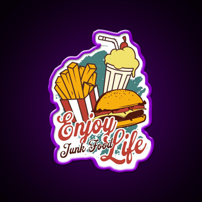 Junk Food Soul Food Fast Food Led Neon Sign For Burger Place Rgb Color - Shineneon