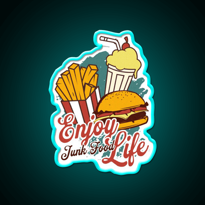 Junk Food Soul Food Fast Food Led Neon Sign For Burger Place Rgb Color - Shineneon