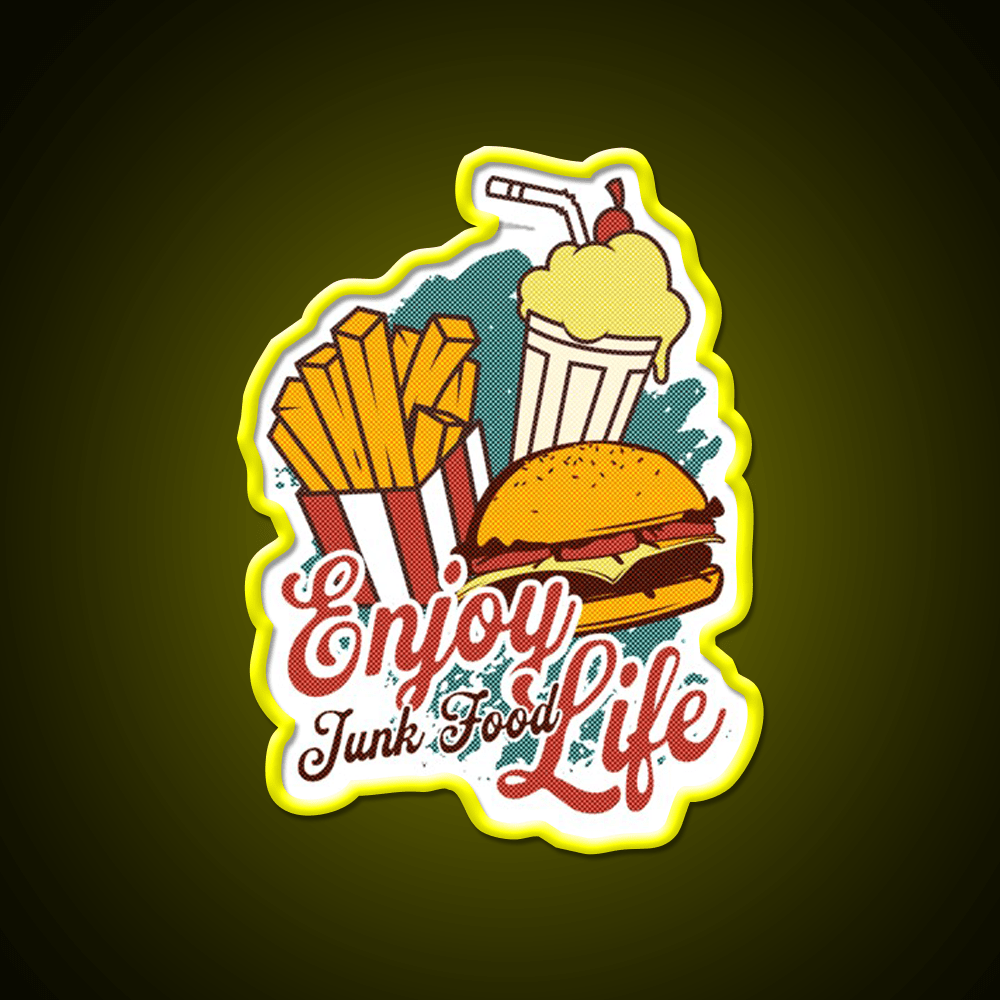Junk Food Soul Food Fast Food Led Neon Sign For Burger Place Rgb Color - Shineneon