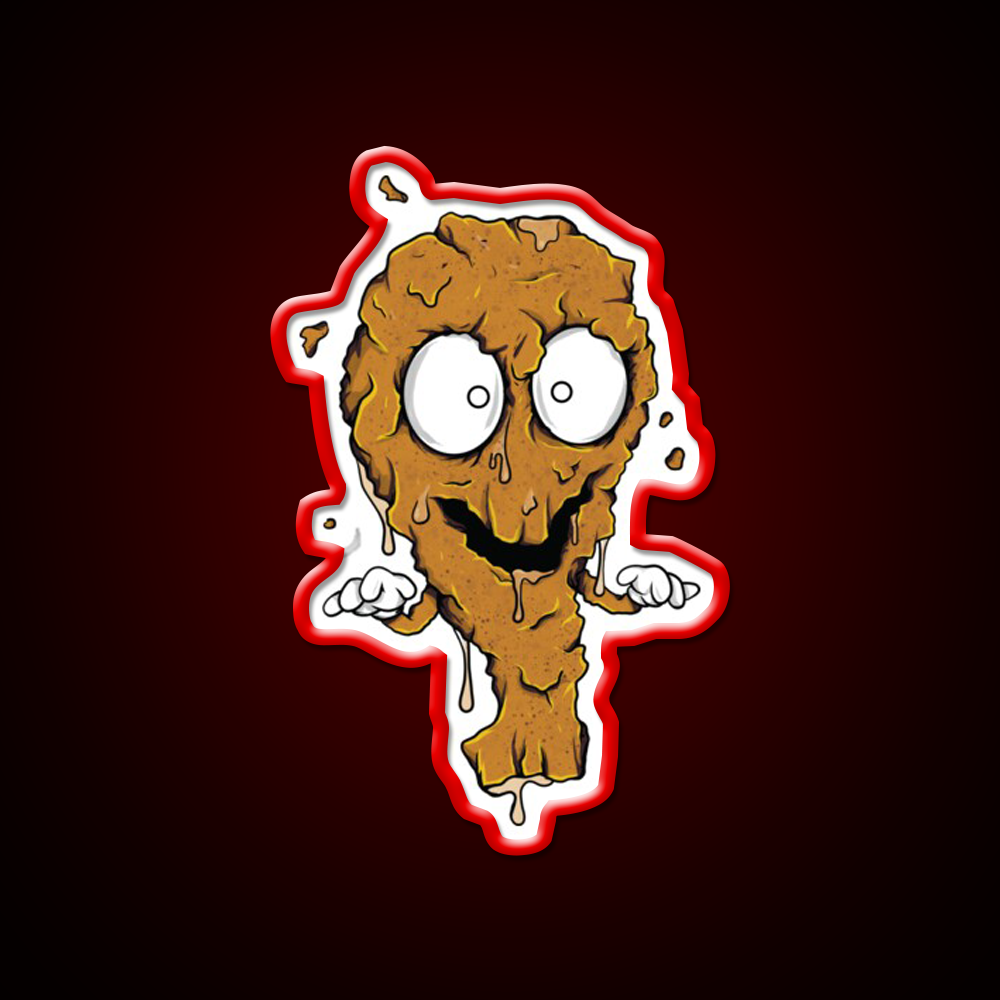 Junkfood Zombie Fried Chicken Fast Food Led Neon Sign For Burger Place Rgb Color