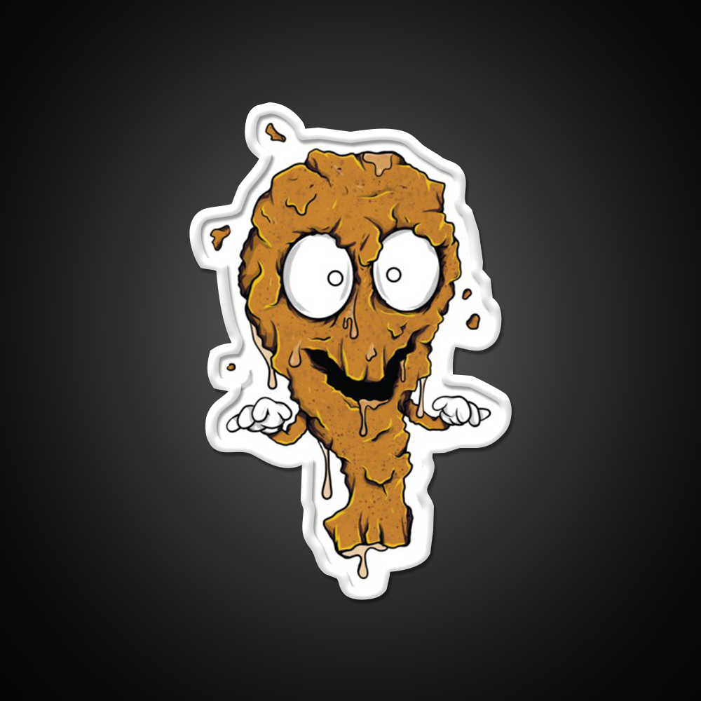 Junkfood Zombie Fried Chicken Fast Food Led Neon Sign For Burger Place Rgb Color