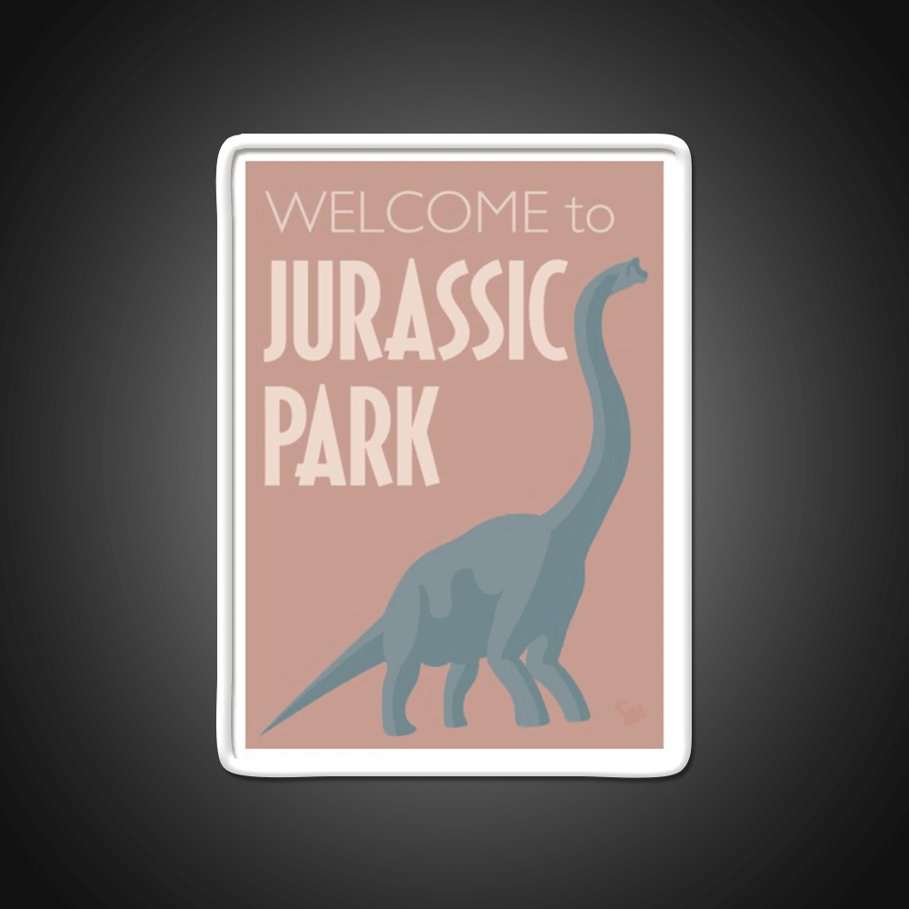 Jurassic Park Brachiosaurus Poster Welcome Led Neon Sign Open Signs Rgb Color - Shineneon