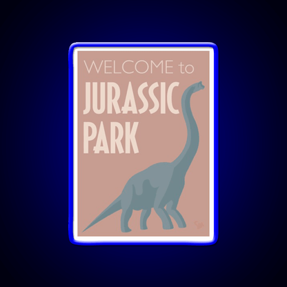 Jurassic Park Brachiosaurus Poster Welcome Led Neon Sign Open Signs Rgb Color - Shineneon