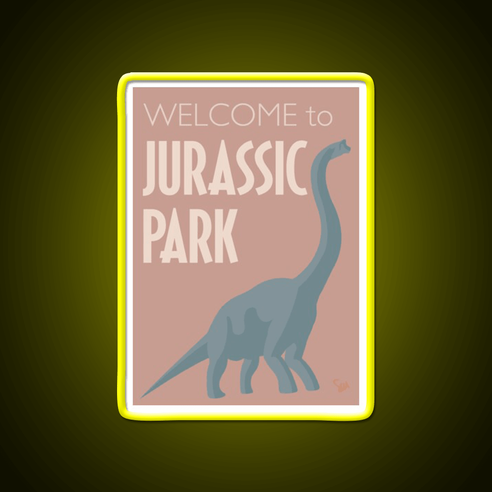 Jurassic Park Brachiosaurus Poster Welcome Led Neon Sign Open Signs Rgb Color - Shineneon