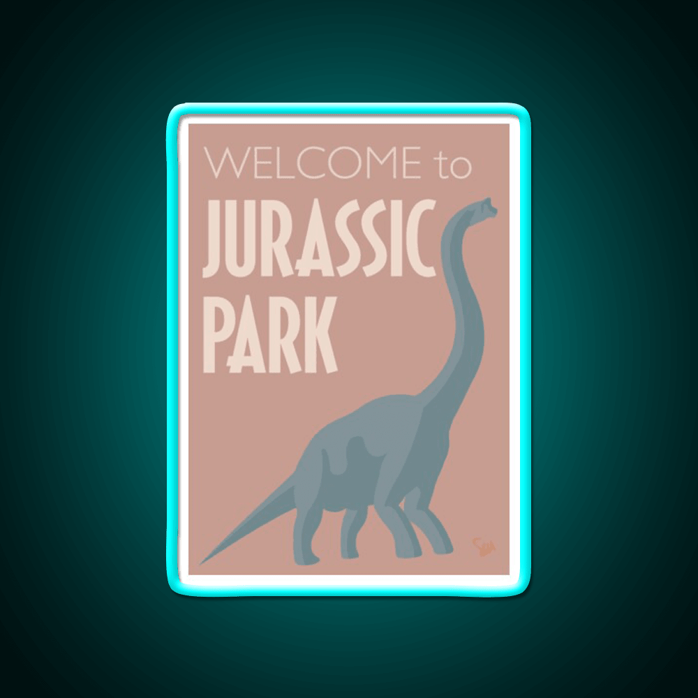 Jurassic Park Brachiosaurus Poster Welcome Led Neon Sign Open Signs Rgb Color - Shineneon