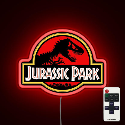 Jurassic Park Movie Neon Sign - LED neon sign close-up detail