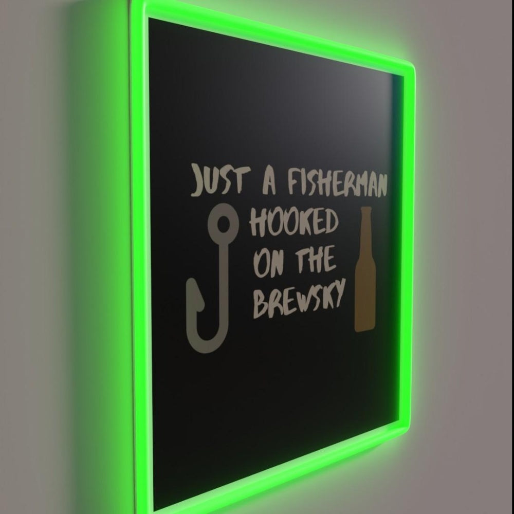 Just A Fisherman Hooked On The Brewsky Rgb Led Neon Sign - LED neon sign close-up detail