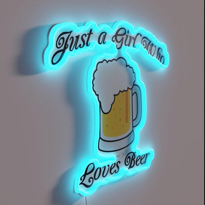 Just A Girl Who Loves Beer Rgb Led Neon Sign - LED neon sign close-up detail