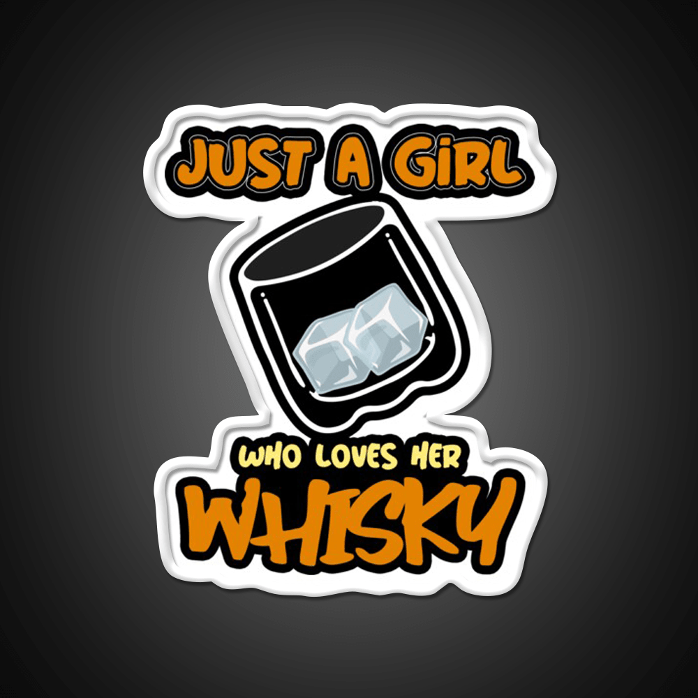 Just A Girl Who Loves Her Whisky Drink Bar Led Neon Sign Rgb Color - Shineneon