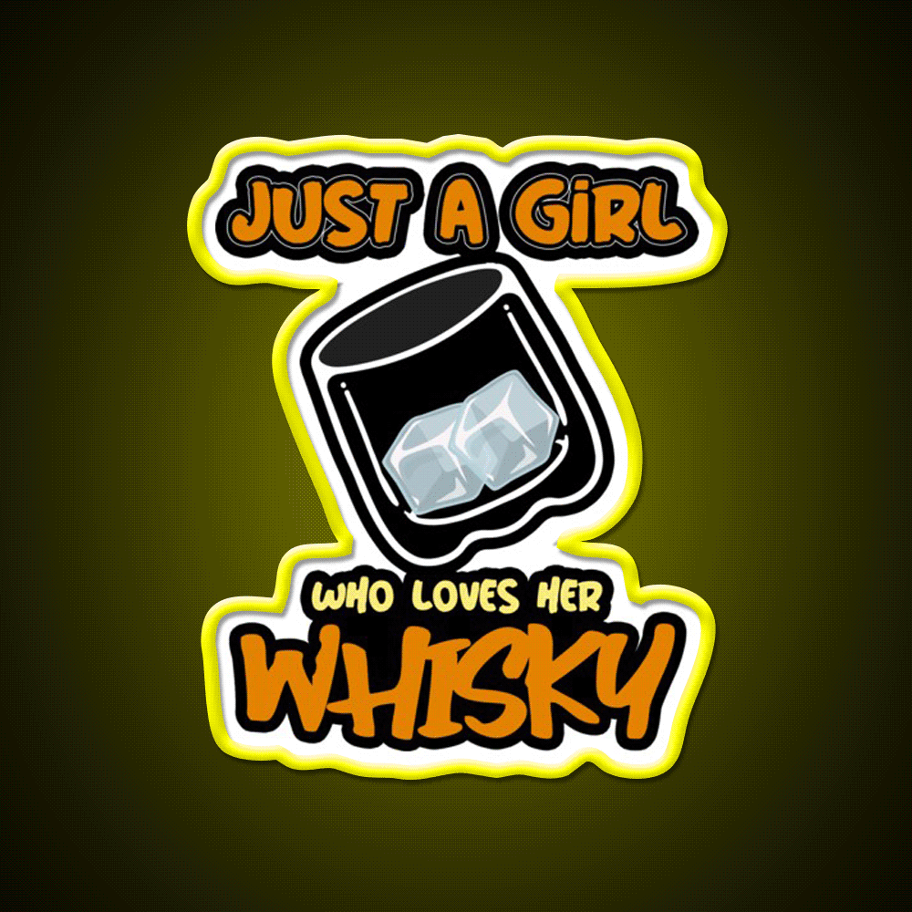 Just A Girl Who Loves Her Whisky Drink Bar Led Neon Sign Rgb Color