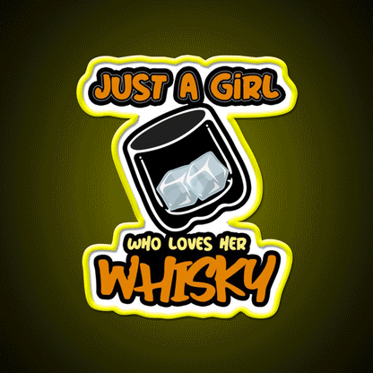 Just A Girl Who Loves Her Whisky Drink Bar Led Neon Sign Rgb Color - Custom LED neon sign front view