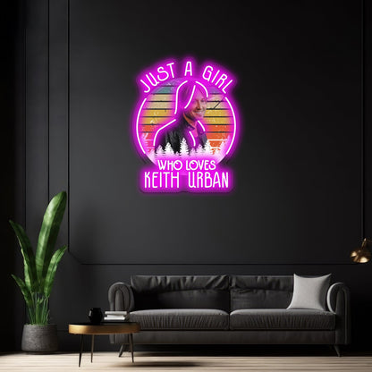Just A Girl Who Loves Keith Art Urban Artwork Neon Signs For Sale - Shineneon