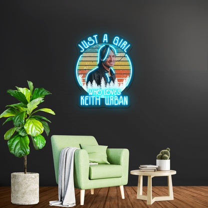 Just A Girl Who Loves Keith Art Urban Artwork Neon Signs For Sale