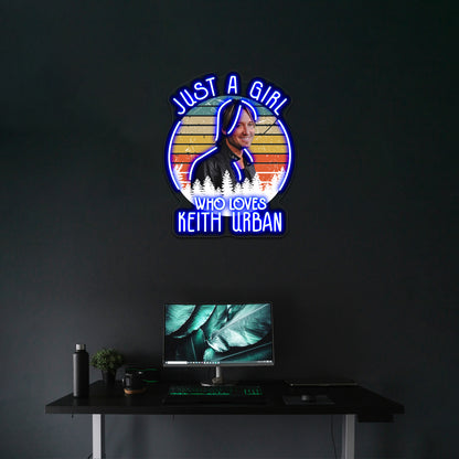 Just A Girl Who Loves Keith Art Urban Artwork Neon Signs For Sale