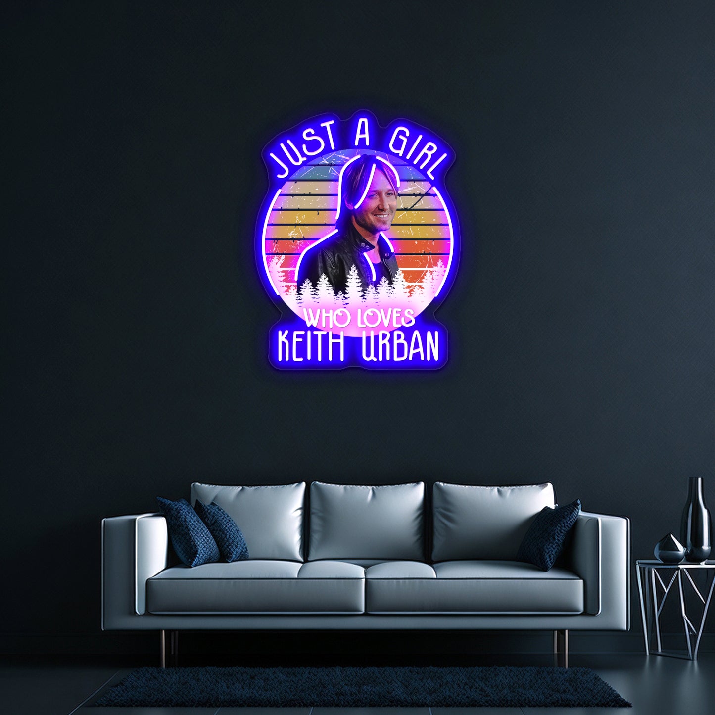 Just A Girl Who Loves Keith Art Urban Artwork Neon Signs For Sale