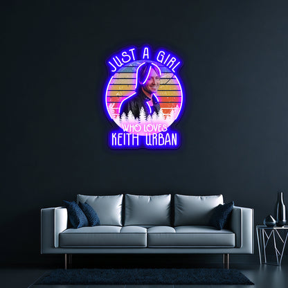 Just A Girl Who Loves Keith Art Urban Artwork Neon Signs For Sale