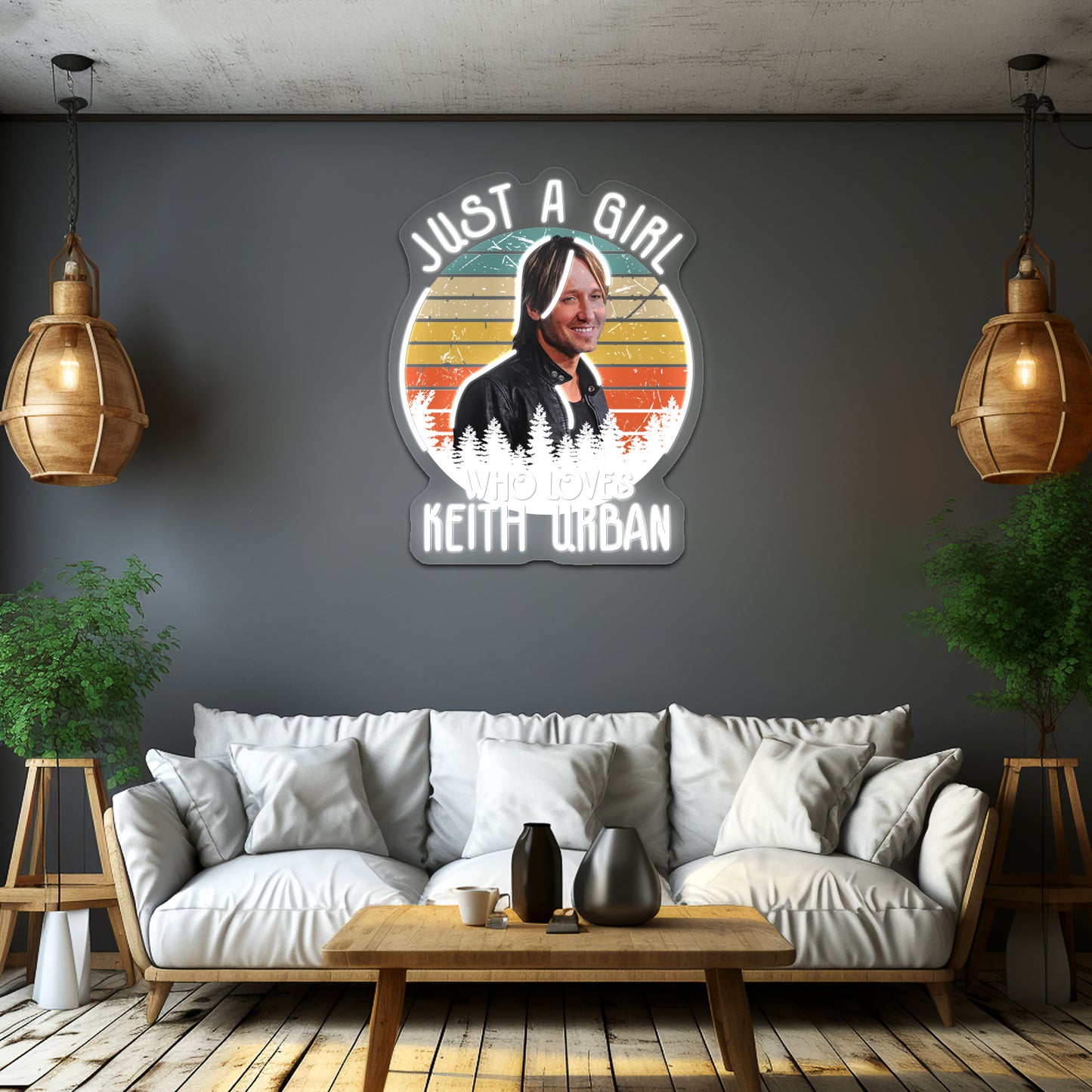 Just A Girl Who Loves Keith Art Urban Artwork Neon Signs For Sale